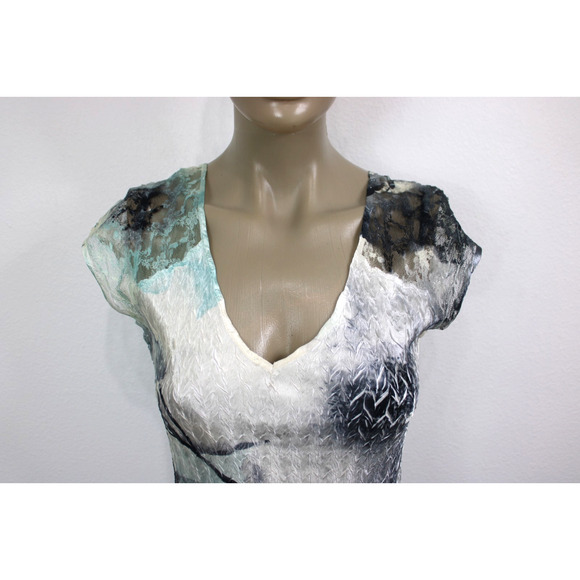 Komarov Woman's Dress S Crinkle Midi Fit-Flared Dress - Picture 2 of 8